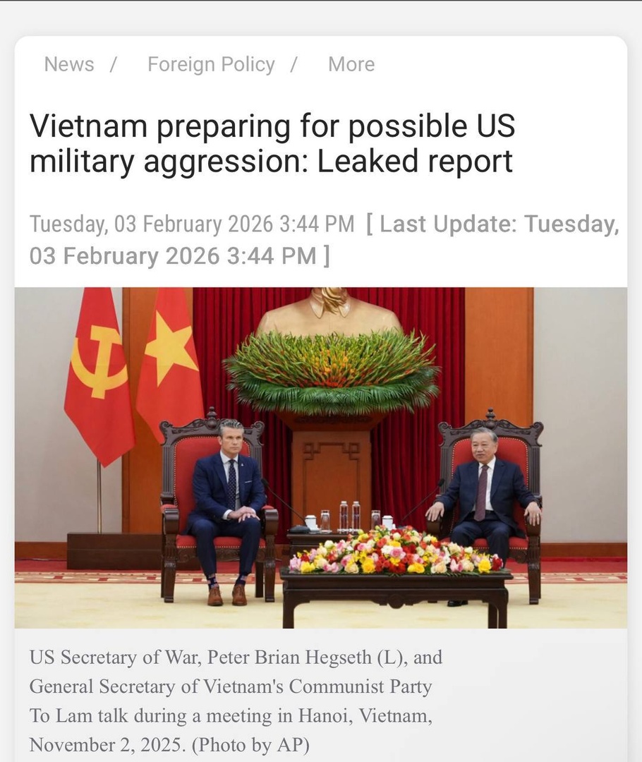 ⚡️🇻🇳🇺🇸 Վիետնամը պատրաստվում է հնարավոր պատերազմի ԱՄՆ-ի հետ։
