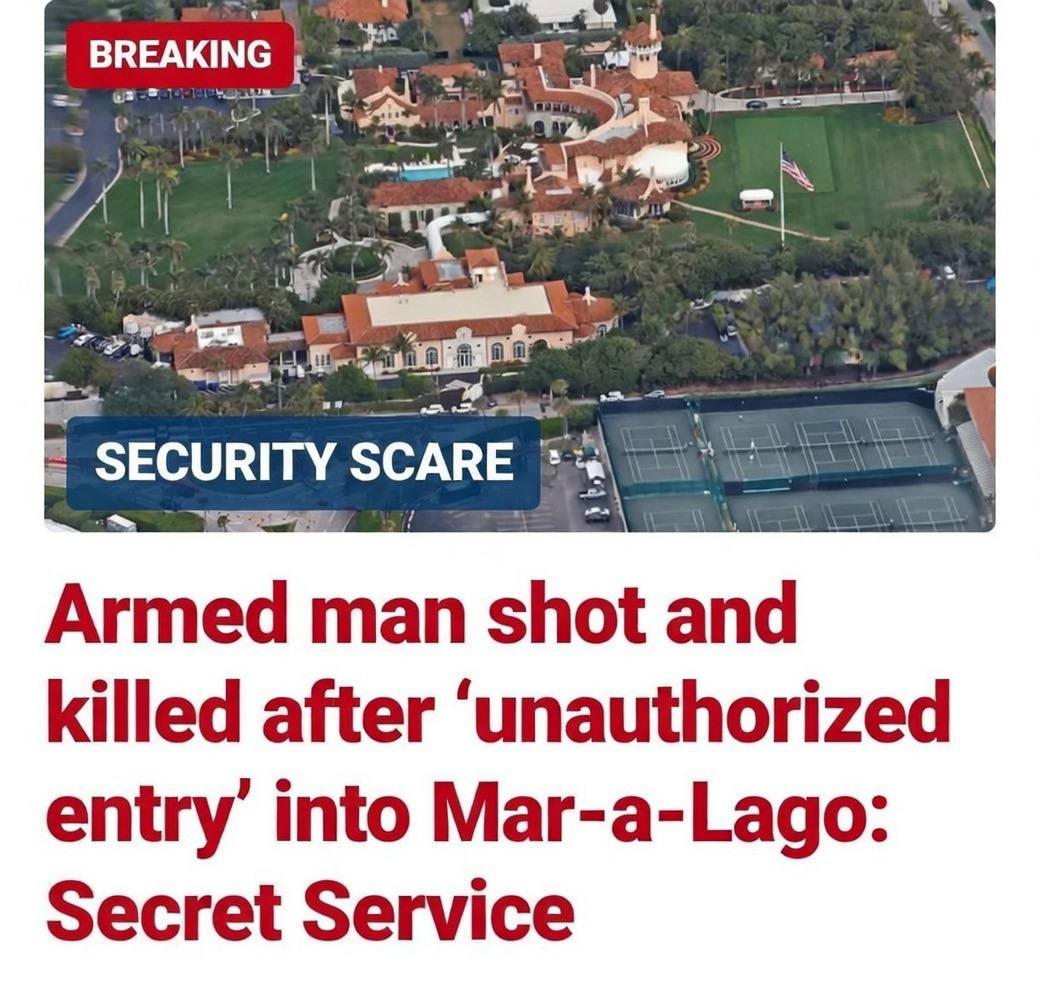 Տղամարդը փորձել է ներխուժել Թրամփի նստավայրի պահպանվող գոտի և գնդակահարվել է